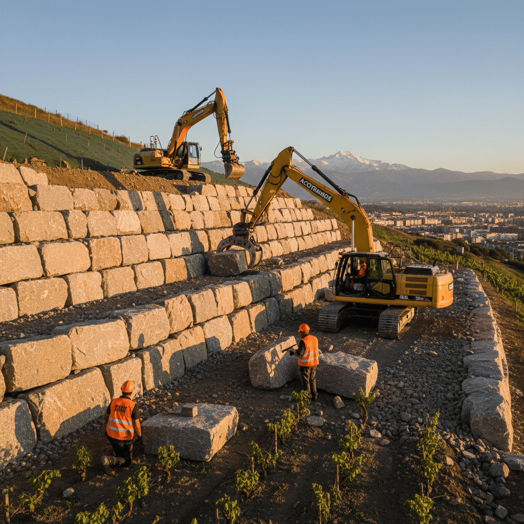 Construcción de Muros de Escollera o piedra natural